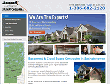 Tablet Screenshot of basementwaterproofingsaskatchewan.com